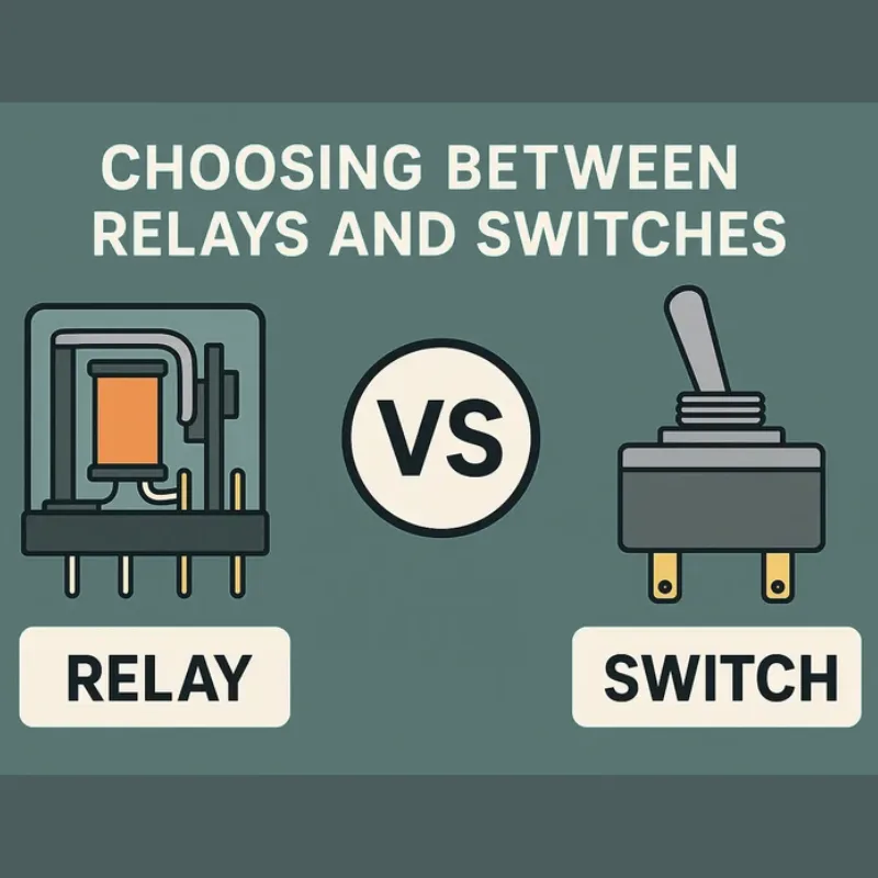 what is the difference between relay and switch in electrical control systems