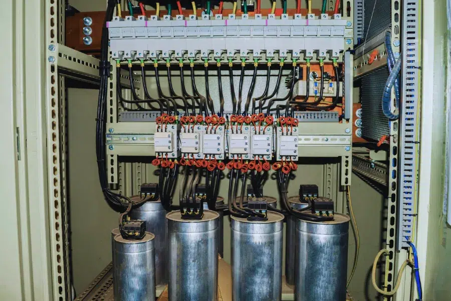 Explaining Power Factor Correction and Its Importance using industrial capacitor banks and automatic PFC panels