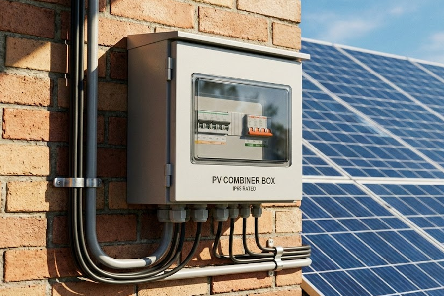 Solar PV Combiner Box installed for off-grid system