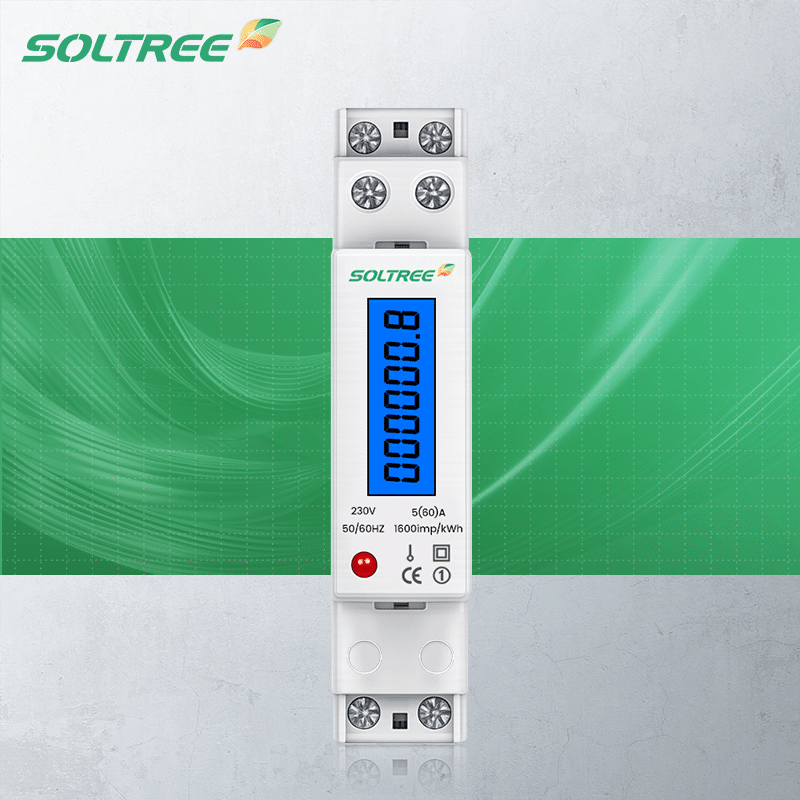 DIN Rail Single Phase Energy Meter DDS6682 lcd With backlight