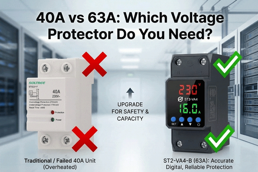 Single phase voltage protector 40a vs 63a comparison